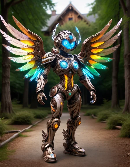 full body shot (best quality, masterpiece, colorful, dynamic angle, highest detailed) fashion photography of cute mechangel, glowing 4 wings, solo, glowing armor, glowing halo, building, glowing mechanical 4 wings (intricate details, hyperdetailed:1.15), detailed, light passing through hair, (official art, extreme detailed, highest detailed) <lora:ral-tr33brnch:1> ral-tr33brnch