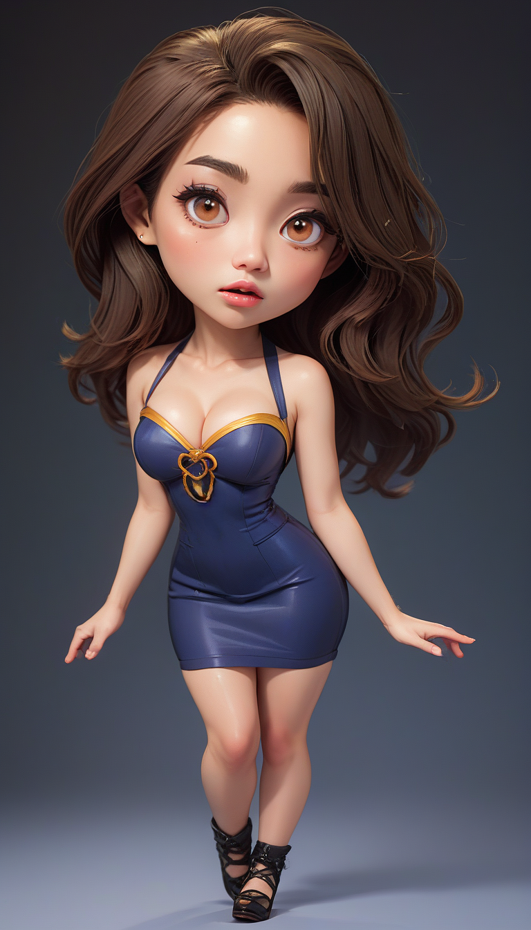 (in ARTIST style:1.7), (masterpiece:1.7), comics style,
somechibi, chibi, gorgeous character concept art of a beautiful asian woman, gorgeous, cute, tender beauty, tank top falling off her shoulder, cleavage, pencil skirt, seductive, long hair, luscious lips, comic book art, rough colored sketch, (looking at the viewer), (simple background, dark background),
BREAK,
striking gray large eyes, aligned eyes,
(masterpiece:1.8), (highest detailed:1.8), (angle:1.8), perfectly lighted, (contrast), (saturated), (((sharp focus))), (hyperdetailed:1.3), (intricate details:1.2), (Refined details:1.3),
(best quality:1.5), highly detailed textures, vibrant colors, (finely detailed beautiful eyes and detailed face),extremely detailed CG unity 8k wallpaper, (masterpiece:1.8), (highest detailed:1.8), (angle:1.8), perfectly lighted, (contrast), (saturated), (((sharp focus))), (hyperdetailed:1.3), (intricate details:1.2), (Refined details:1.3), (best quality:1.5), highly detailed textures, vibrant colors,
(ultra sharp focus:1.8), (detailed skin:1.8), (thin lines:1.8), (best quality:1.8), <lora:glowneon_xl_v1:0.7>
<lora:SomeChibi_Chibi_Style:1>