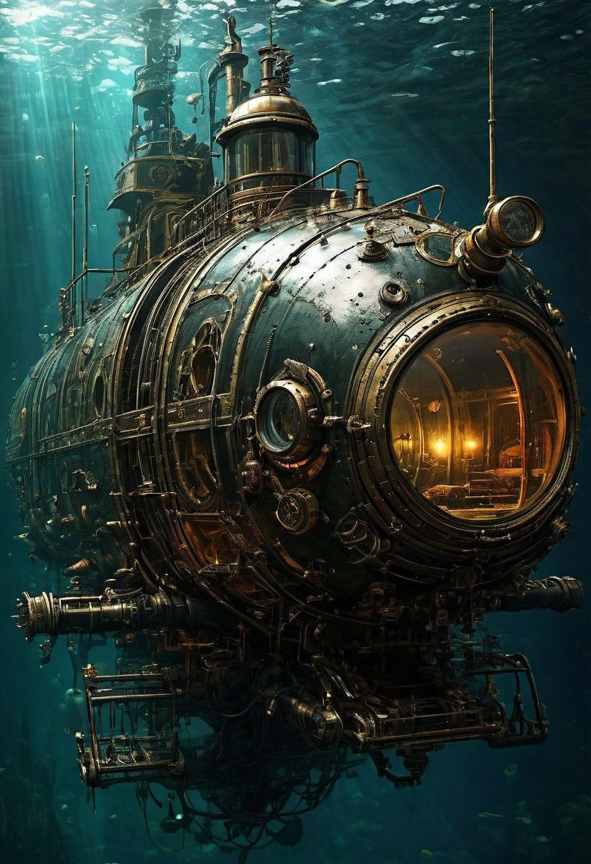 by Henri Theophile Hildibrand, (incompatible, High Fashion but extremely beautiful:1.4), (intricate details, masterpiece, best quality:1.4) , in the style of nicola samori, 
Futuristic style, sleek, modern, ultramodern, high tech, detailed, fully submerged steampunk submarine, extremely wet ancient hot caucasian blonde engineer goddess of lust, leaning forward, back view, with huge breasts and huge futuristic tattoos on her stomach, wearing a too tight strapped latex harness, full body view,
<lora:epi_noiseoffset2:0.5> <lora:add-detail-xl:1> <lora:xl_more_art-full_v1:0.5>  <lora:NicolaSamori:0.7>