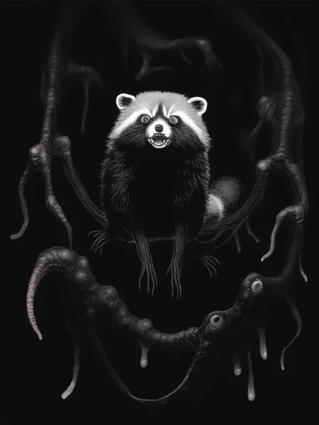 horror, the creature, Raccoon-like, black background, frightening monster, manga
 score_8_up   <lora:Kentaro Miura's Berserk 4-000001:.81> <lora:Gesundheit:.61> <lora:Retroscifi-Pony1-000011:.61>