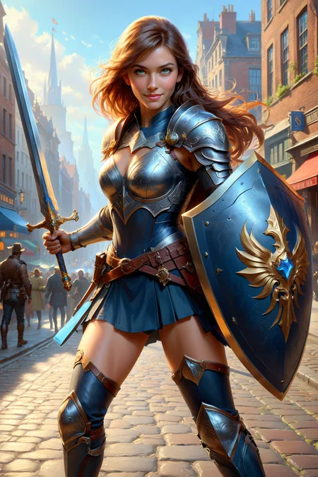 cinematic <lora:EnvyImpressionismXL01:0.75> by (((Lois van Baarle) and Jimmy Lawlor) and Thomas Saliot) and Olivier Valsecchi, character, sword and shield <lora:sword_and_shield:0.45> <lora:more_art:0.30> <lora:RMSDXL_Enhance:0.45> <lora:RMSDXL_Creative:0.45> <lora:RMSDXL_Photo:0.45> <lora:RMSDXL_Darkness_Cinema:0.45> <lora:clothing_slider:0.00> <lora:great_lighting:1.00> <lora:aesthetic:1.00> <lora:looking_at_viewer:1.00> <lora:photorealistic_portrait_v2:0.25> <lora:attractive_v2:0.10> <lora:extremely_detailed_v2:0.25> <lora:add_detail:0.75> <lora:perfect_eyes:0.25> <lora:perfect_hands:0.50>