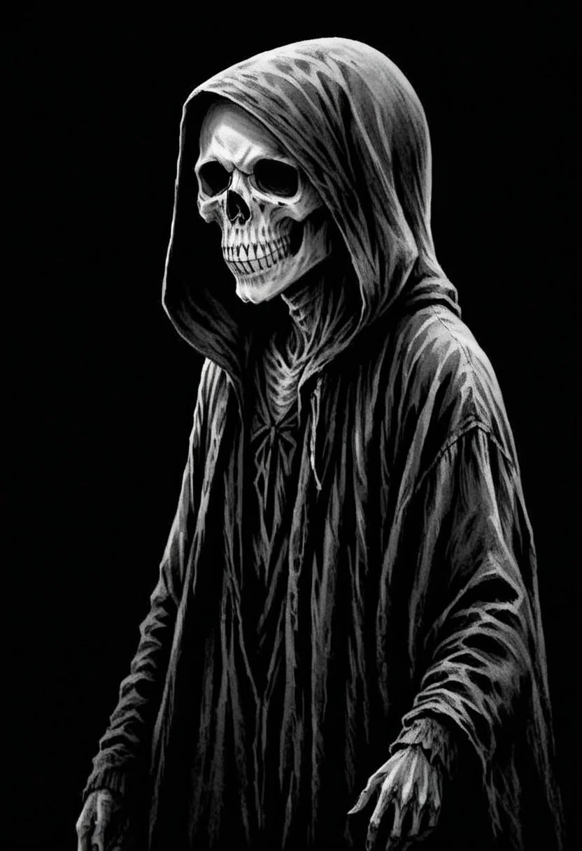 UHD, 4k, ultra detailed, cinematic, a photograph of
Grim Reaper a person in a hoodie with a skull on his face, horror movie themed, sharp, detailed, epic photography, artistic, creative, dramatic light, cinematic style, film style, Grim Reaper style, solo, simple background, 1boy, monochrome, greyscale, male focus, teeth, hood, from side, profile, mask, black background, hood up, upper body, skull mask
, epic, beautiful lighting, inpsiring