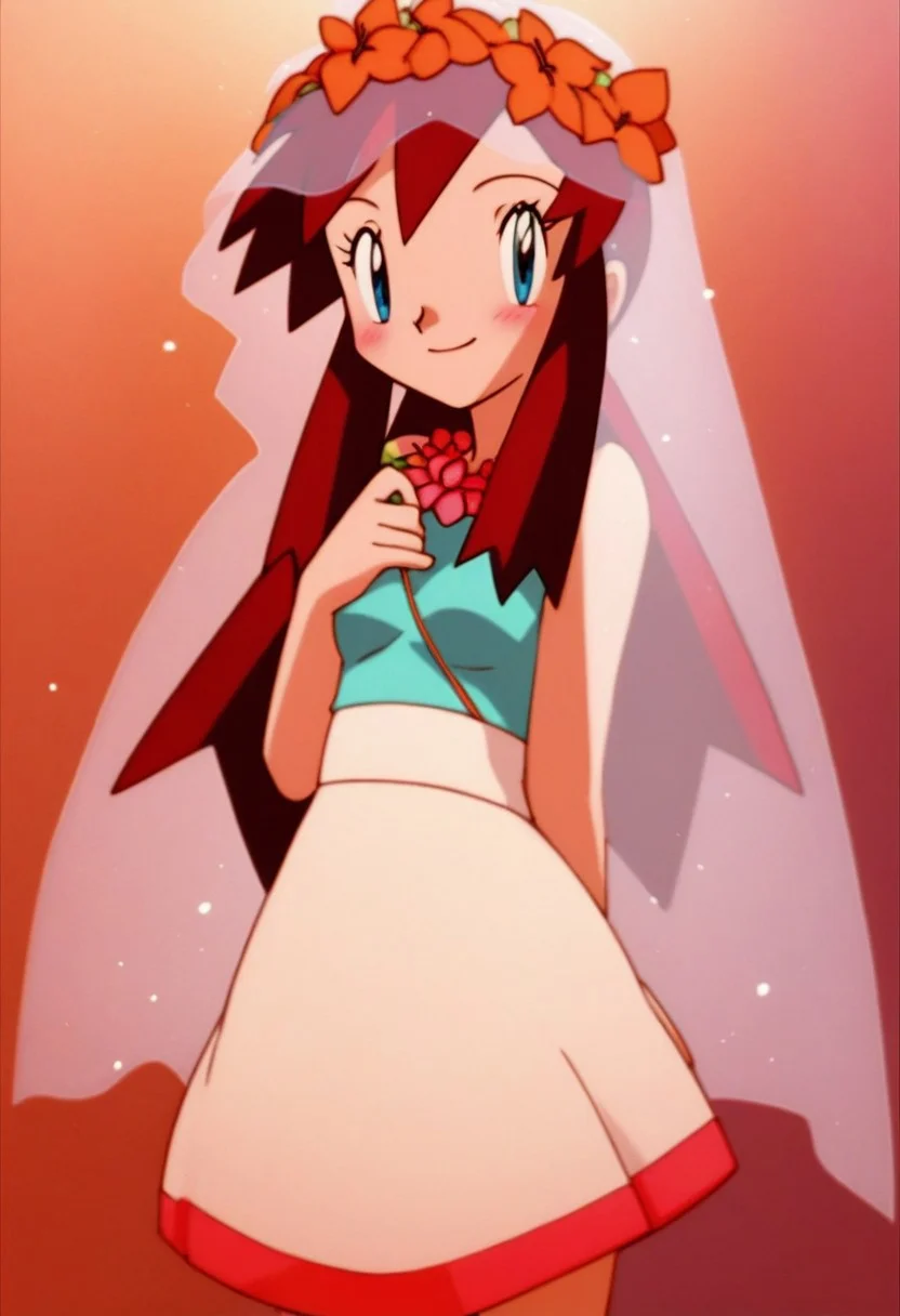 score_9, score_8_up, score_8, medium breasts, (curvy), cute, eyelashes, BREAK, , zzMelody, dress, bridal veil, sleeveless, <lora:Melody_Pokemon_PDXL:1.0>, , BREAK, closed mouth, smile, looking at viewer, blush, cowboy shot, Expressiveh,