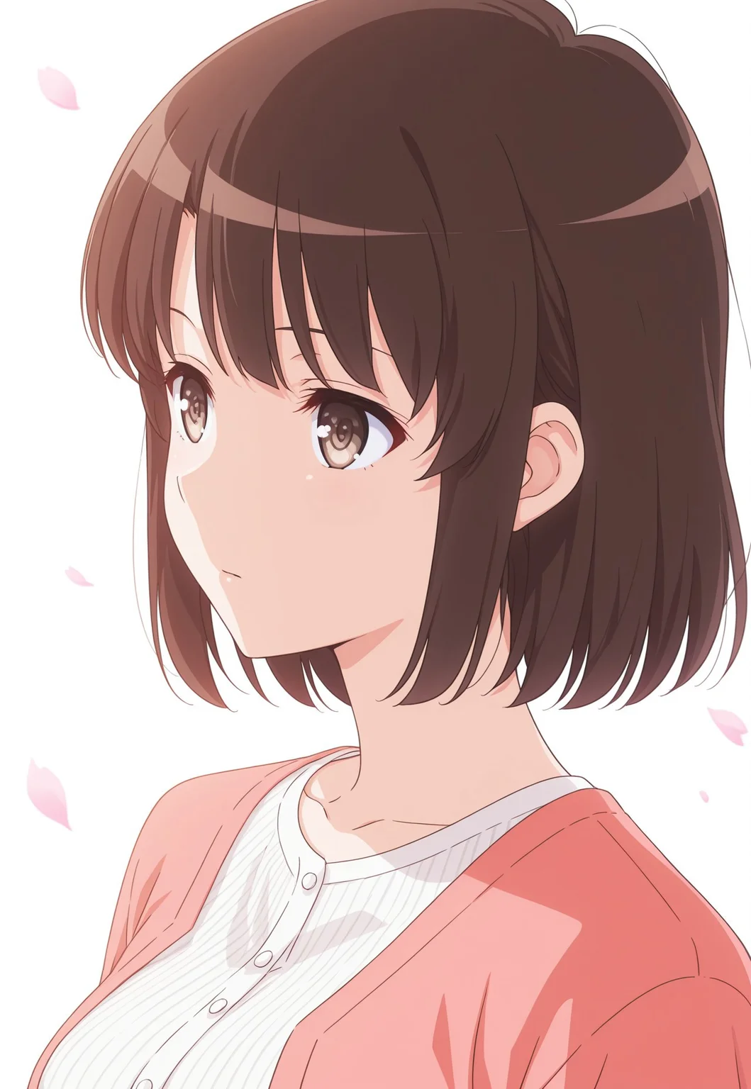 safe_pos, masterpiece, solo, 1girl,Megumi <lora:IL-KatoMegumi:0.8>,brown hair,katou megumi,brown eyes, below medium breasts,short hair,highly detailed ,best quality, very aesthetic,absurdres,score_9, score_8_up, score_7_up, score_6_up, score_5_up, score_4_up, (hyper extreme detailed), (hyper quality), game CG, (colour:1.2),(from side:0.1),portrait,casual clothes,cherry blossom, intricate,((detailed eyes))
