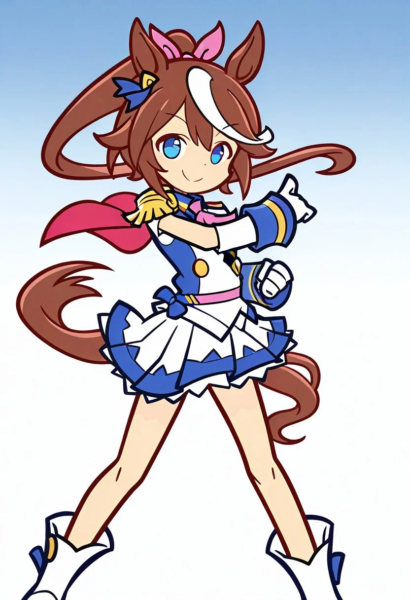 masterpiece, high score, great score, absurdres, ,
1girl,solo,
pose,
(smile),tokai teio \(umamusume\),horse tail,,horse ears,