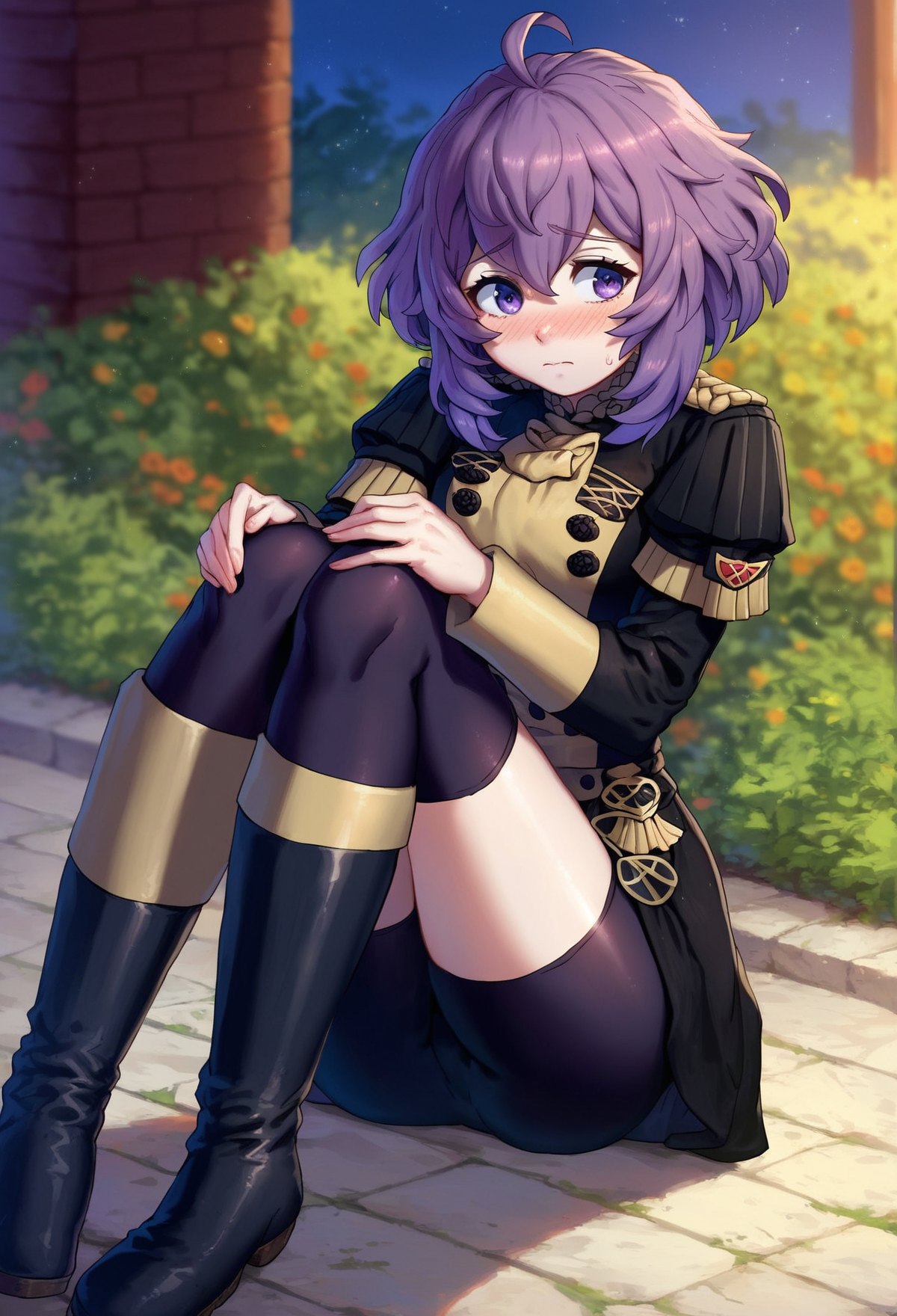 score_9, score_8_up, score_7_up, score_6_up, source anime, feh_seoreh_pnxl, fire emblem heroes, bernadetta, 1girl, shy, bernadetta von varley, solo, garreg mach monastery uniform, purple hair, bike shorts, boots ,whorled clouds, night sky, dappled moonlight, depth of field
<lora:fire_emblem_heroes_pony:1>