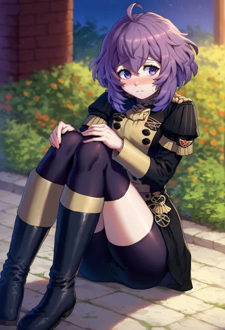 score_9, score_8_up, score_7_up, score_6_up, source anime, feh_seoreh_pnxl, fire emblem heroes, bernadetta, 1girl, shy, bernadetta von varley, solo, garreg mach monastery uniform, purple hair, bike shorts, boots ,whorled clouds, night sky, dappled moonlight, depth of field
<lora:fire_emblem_heroes_pony:1>