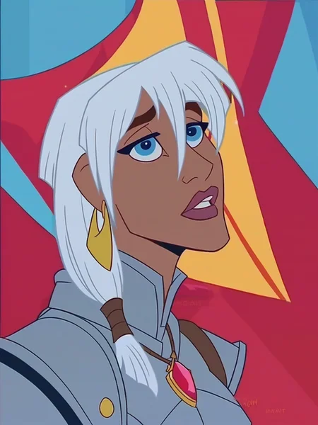 <lora:Kida:0.7> ki_da, 1girl, wihte hair, blue eyes, gold earring, pendant, ((steel knight armor)), castle background, score_9, score_8_up, score_7_up,