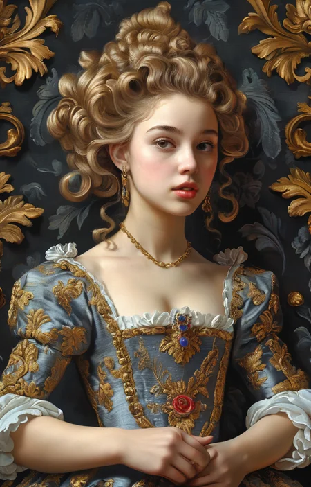 masterpiece,best quality,<lora:tbh354-sdxl:0.75>,illustration,style of Baroque patten tech genius teenage girl