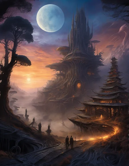 ethereal fantasy concept art of horror-themed H.R. Giger: (biomechanical horror), (alien landscapes), (Neon color guide), (surreal organic forms),
cyborg redwood forest with circuit bark patterns,
Indonesian rice terraces at dawn,
Halo effect around winter sun,
Pyrocumulus from forest fire updrafts,
Civil twilight with urban lights,
Winter pine forests under snow,
<lora:add-detail-xl:0.7>,
<lora:DetailMaximizer:0.3>,
<lora:brho:0.2> brho,
<lora:Deep_depth_of_field:0.3>,
<lora:extremely_detailed:1> extremely detailed,
<lora:MJ52_v2.0:0.3> . eerie, unsettling, dark, spooky, suspenseful, grim, highly detailed, Bio-mechanical fantasy illustration style, blends organic and mechanical elements, vibrant and surreal, dynamic composition, professional-grade execution, captures the essence of fantasy and science fiction, detailed and imaginative environment, magnificent, celestial, ethereal, painterly, epic, majestic, magical, fantasy art, cover art, dreamy