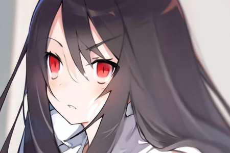((masterpiece)),(best quality), absurdres,sadako_yamamura,red eyes, white dress,<lora:Sadakobest:0.8>,<lora:hcutinConcept_18:0.8>, a detailed character portrait hcutin, eyes close up, intense stare,