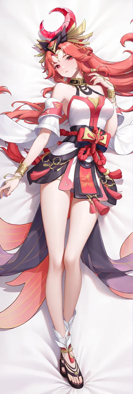 feiyuexing,1girl,solo,looking at viewer,simple background,white background,cowboy shot,<lora:feiyuexing-000012:1>,, masterpiece, best quality, very aesthetic, absurdres,newest, incredibly absurdres,, (dakimakura_(medium):1.1),from above,full body,
åå®¹
bed sheet,white bed sheet,