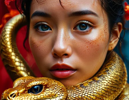 	portrait chinese
'[human snake] hybrid' made of reptile skin