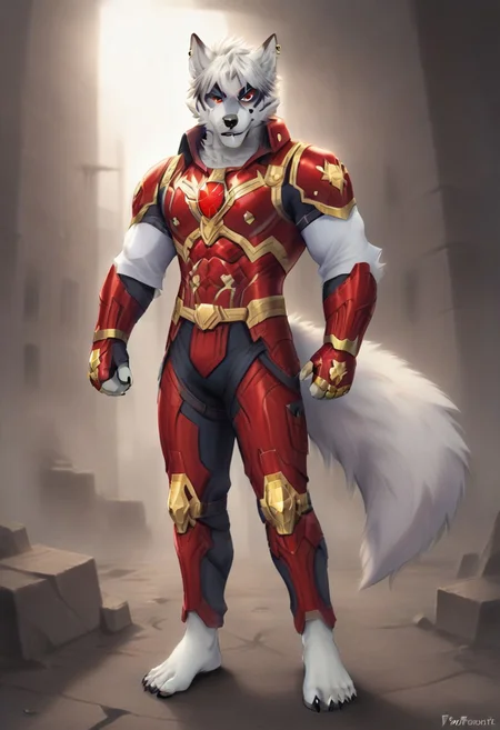 (((Barefoot furry character, full body, cinematic setting, furry male, plantigrade)))
(((Von Lycaon))), wearing (((InfinityGauntlet))), marvel cinematic universe, (((using infinity gountlet))), (((using power of infinity stones))), style-swirlmagic, muscular white wolf, (((red and gold armor))), iron suit, metalic armor, goth accessories on outfit, nice feet paws with four toes and claws, feet towards the viewer, feet POV, dynamic pose, (((action pose))), (((modern city ruins in background))), smoke, fire
BREAK, intricate details, highly detailed, extreme detail, octane render, fine art, best quality, highres, (detailed face:1.5), ((full_body)), UHD, (((perfect hands))), low light, anime