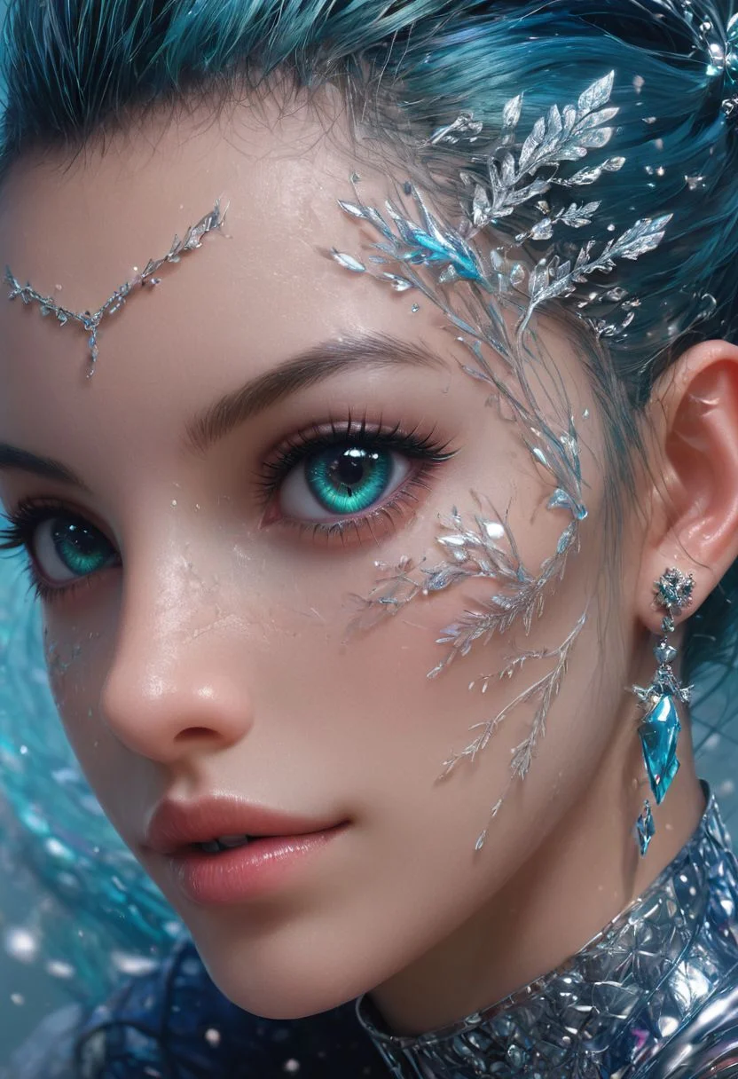 minimalism realistic photography, cyberpunk, sci-fi, close-up of a young and beautiful fairy girl, ride on huge dragon, ice dragons, blue dragon, strapless,
rainbow color wing, shiny suit, realistic facial feature, surrounded by snowflakes and drizzle, with the cyberpunk city in the background, Bold epic color palette with strong contrasts,, score_9, score_8_up, score_7_up