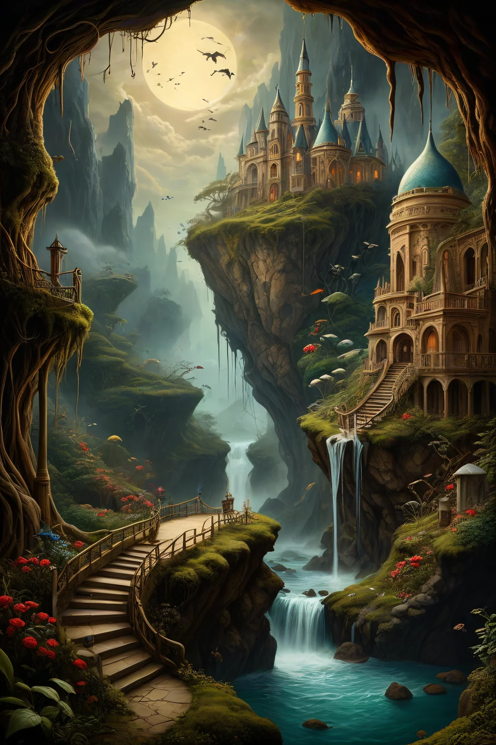 surrealist art A surreal scene unfolding in the realm of dreams! . dreamlike, mysterious, provocative, symbolic, intricate, detailed