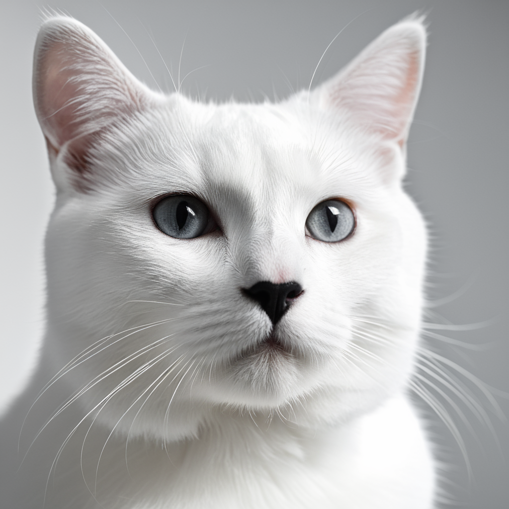 cinematic film still of  <lora:High-key lighting Style:1>
bright light, bright, a white cat with a black nose and a white background High-key lighting Style,solo,looking at viewer,simple background,white background,closed mouth,monochrome,greyscale,no humans,animal,cat,realistic,animal focus,whiskers, shallow depth of field, vignette, highly detailed, high budget, bokeh, cinemascope, moody, epic, gorgeous, film grain, grainy