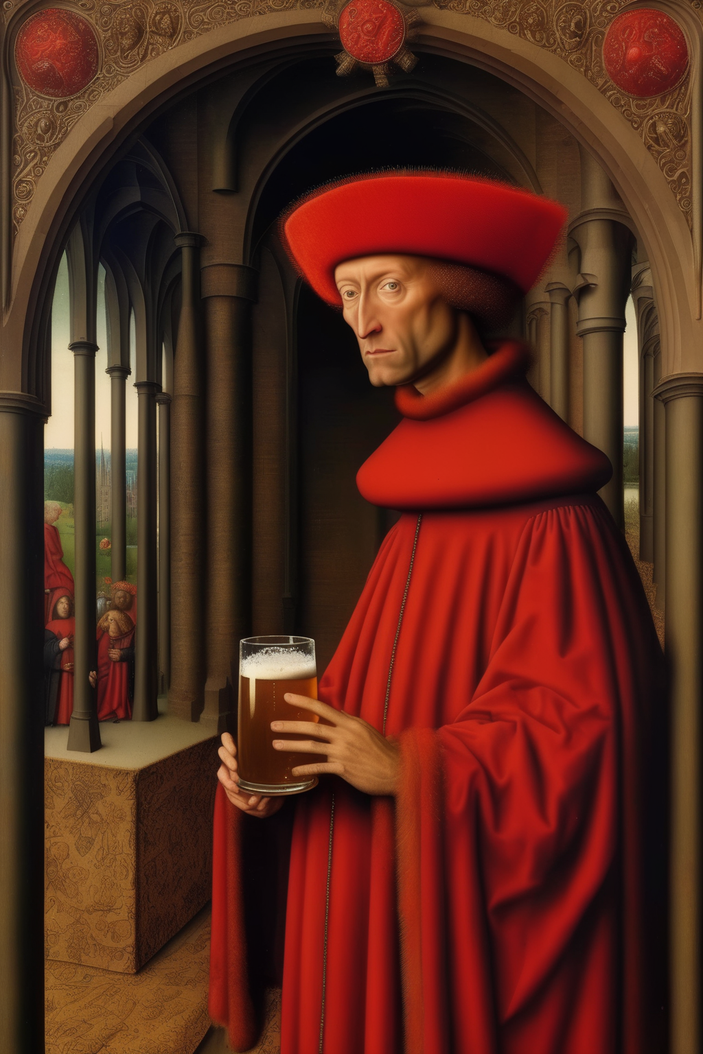 <lora:Jan van Eyck Style:1>Jan van Eyck Style - On the 7th day, god created beer in the style ofJan Van Eyck