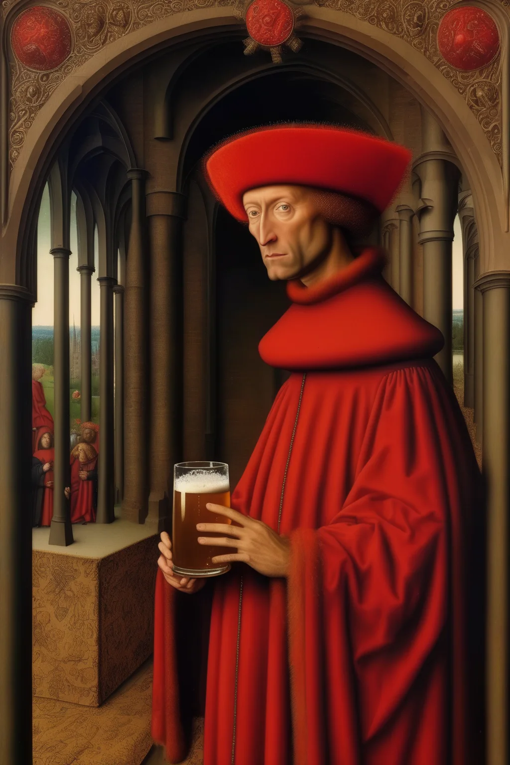 <lora:Jan van Eyck Style:1>Jan van Eyck Style - On the 7th day, god created beer in the style ofJan Van Eyck