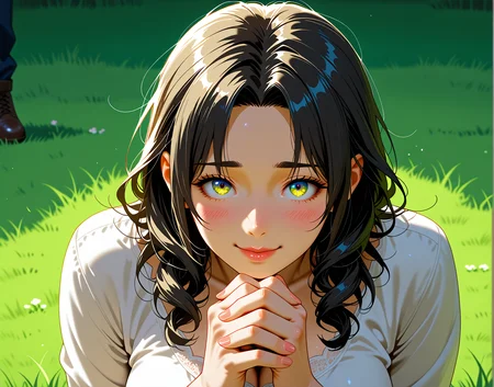 PonyScores7, source_anime, ah1, IllustriousQual, <lora:natsumi_style:0.2>, <lora:by_usakun-pony:0.2> by usakun, <lora:Akina_Bbw_Style_-_PonyXL:0.2> AkinBw
BREAK (((Nanoscale manufacturing for microscopic creations)))
BREAK ((hands clasped, calling upon forces from the mystical realms))
BREAK Caramel Highlights on Dark Brown soft pink lace top with high-waisted jeans and ankle boots
BREAK 1girl, mature female, (round face:1.2), (thick eyebrows:1.3), (curvy), round-chin, caucasian, (plump face), <lora:Round_face:0.2>, <lora:ETO_OCPonyXL:0.3> eto_oc, skindentation, (plump), thick thighs, wide hips, busty, voluptuous, lips, <lora:venus body PonyXL:0.3>, <lora:shinyskin2:0.2> glistening skin
BREAK (((curly hair), long hair, (black hair:1.4), (parted hair:1.7), messy hair, kinky curls, <lora:hairdetailpxl:0.2> hairdetailpxl))
BREAK ((half green and brown eyes), (colorful eyes), (multicolored eyes), (downturned eyes:1.4), <lora:expressive eyes:0.2> expressive eyes, <lora:eyedetailpxl:0.2> eyedetailpxl, <lora:Eyes_High_Definition:0.2> EyesHD)
BREAK ((blush, smiling, shy, <lora:Expressive_H:0.2> Expressiveh, <lora:Emotional_Anime_Expressions_PonyXL_Concept:0.2> emotional, <lora:Best_Facial_Expression_LoRA_PONY:0.2>, looking at viewer, <lora:Detailed expressive EXEV style -XL Pony V1.0:0.2> FaceDetail))
BREAK <lora:xl_more_art-full_v1:0.2>, <lora:aesthetic_anime_v1s:0.2>, <lora:EpicF4nta5yXL:0.2>, <lora:detailxl:0.2> detailxl, <lora:Fant5yP0ny:0.2>, best quality, amazing quality, best aesthetic, absurdres, illustration, Volumetric_Lighting, ultra-detailed, very aesthetic, intricate details, 8k, masterpiece, best_quality
BREAK Stable_Yogis_PDXL_Positives, AS-Adult, <lora:Complicated fantasy portrait - XL Pony V2.0:0.2>, bad-hands-5, <lora:HDA_Detailer:0.1>, HDA_FatGirlXL