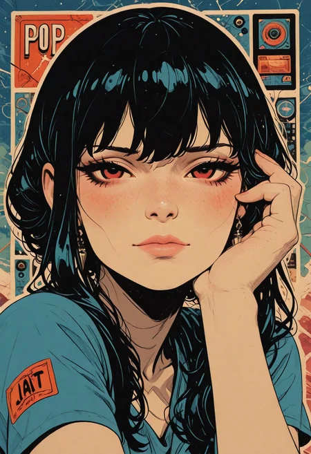 1 girl, Yor Briar, flat color, pop art, flat coloring, soft, cinematic angle, sinozick style, flat color, in the style of cksc, illustration, masterpiece, (extremely detailed CG 8k), (very fine 8K), (ultra detailed perfect piece:1.2), lat color, NO_LINE_ART, comical, simple,