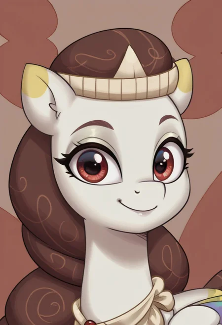 score_9, score_8_up, score_7_up, score_6_up, score_5_up, score_4_up, my little pony, ((feral pony)), <lora:My_Little_Pony__MLP_G5_Princess_Majestic:1>Princess_Majestic, red eyes, 1girl, ((solo)), (sexy), beautiful, detailed, (detailed cute pony face), detailed eyes, detailed fur, detailed hooves, beautiful, vector, flat colors, (beautiful long eyelashes), (beautiful hooves), (abstract background:1.8), (looking at you, looking at viewer:1.5), smile, happy, close-up, upper view <lora:OtherStyle_01:1> <lora:detailed_notrigger:1>