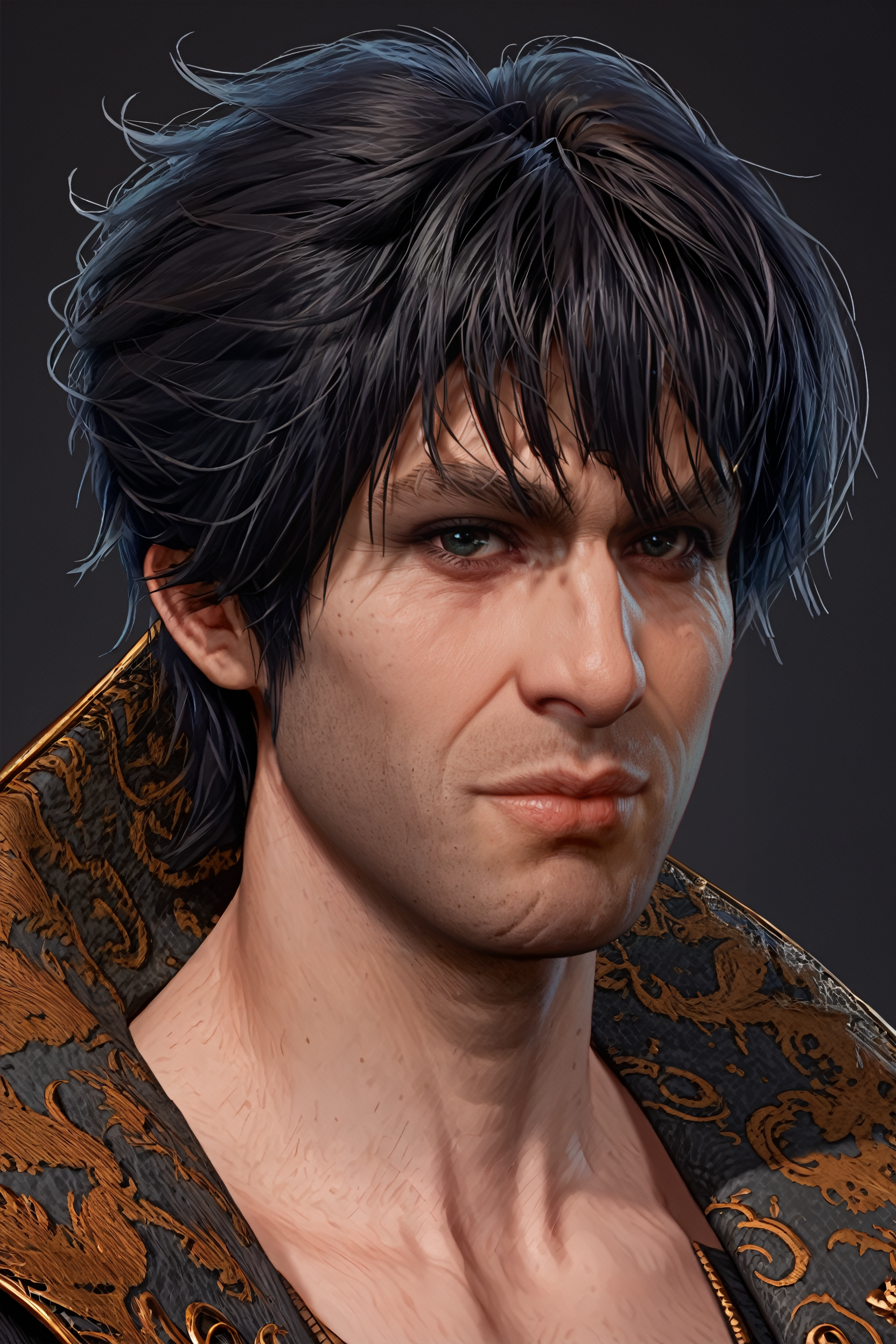 score_9, score_8_up, score_7_up, score_6_up
<lora:BGGortash:1.0>
BGGortash, 1boy, short hair, black hair, looking at viewer, simple background, portrait