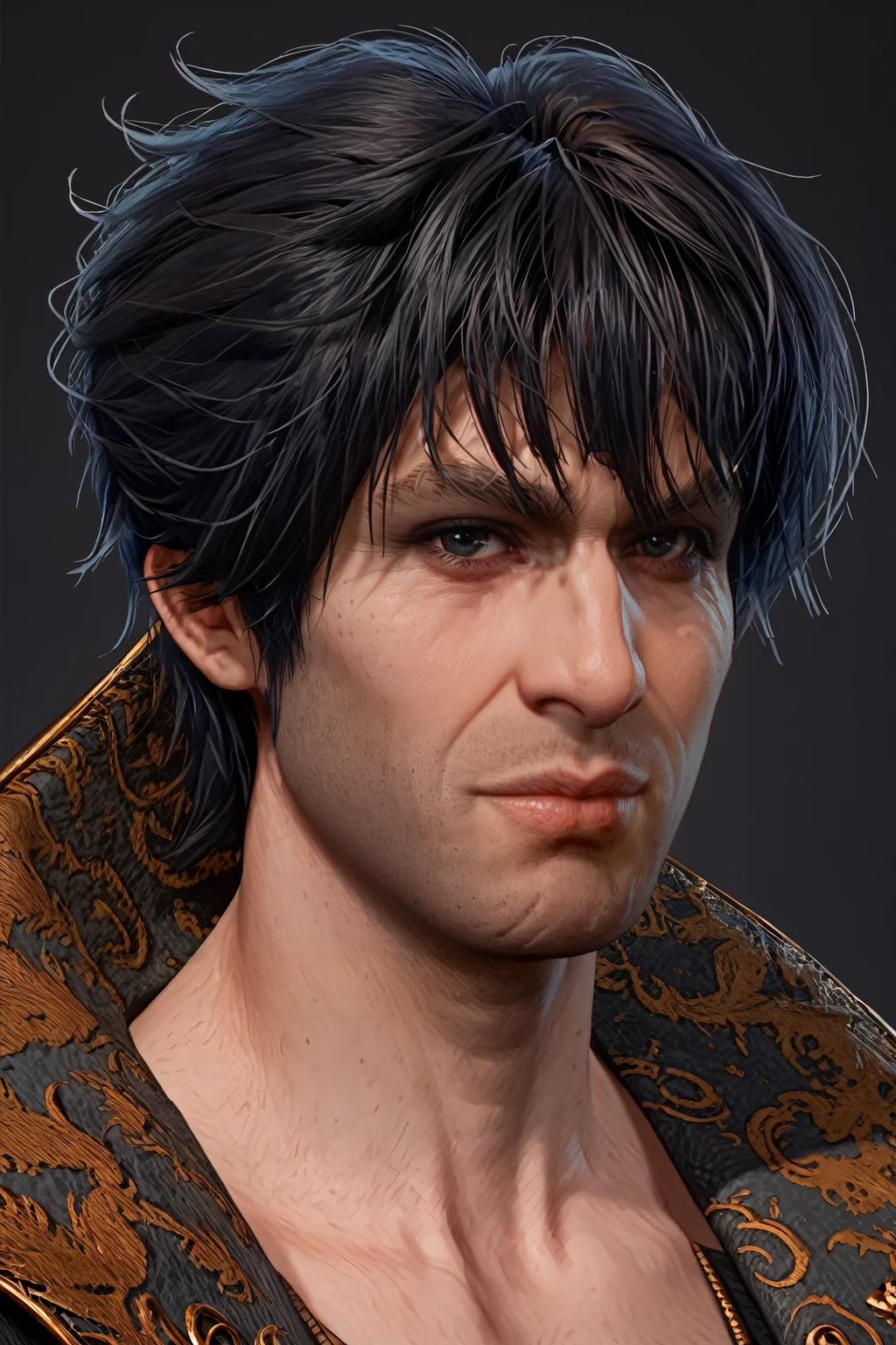 score_9, score_8_up, score_7_up, score_6_up
<lora:BGGortash:1.0>
BGGortash, 1boy, short hair, black hair, looking at viewer, simple background, portrait