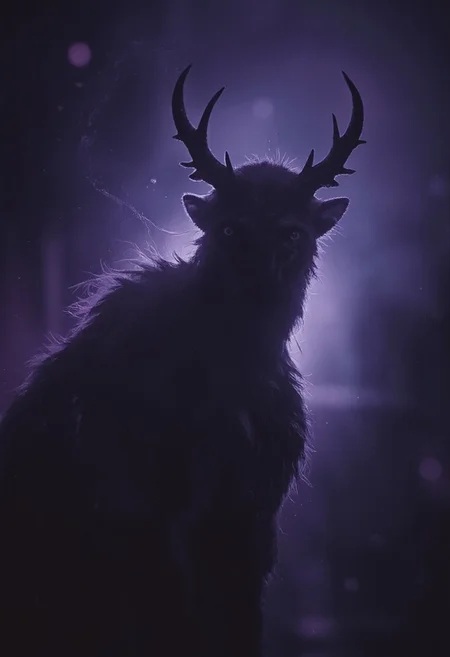 A dark, ethereal lich spirit floats in a haunting void, its form barely visible, flickering with deep violet and midnight blue hues. Its ghostly figure, shadowy and graceful, exudes an eerie, ancient energy. Wisps of darkness swirl around the spirit, shimmering with faint traces of arcane magic. Its texture appears almost spectral, with tendrils of black mist spiraling from its form. The surrounding space feels ominous and otherworldly, as if this spirit has long transcended life. Its hollow gaze pierces through the darkness, cold and distant, exuding a powerful, foreboding presence that sends shivers down the spine. The scene is filled with a sense of mystery and dread, as if this otherworldly being holds secrets from beyond the grave, an embodiment of ancient sorcery and untold power.