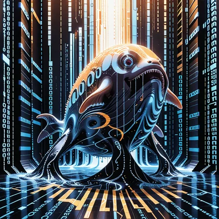 detailed, realistic, 8k uhd, high quality, source anime, illustration, masterpiece, whale is fighting against whale, action pose, street, codeandigital, , digital world, digital, , matrix background, , cinematic light <lora:Code__Digital_World_Morph_PONY_XL_by_UOC:1.2> <lora:spo_sdxl_10ep_4k-data_lora_webui> <lora:dmd2_sdxl_4step_lora_fp16>