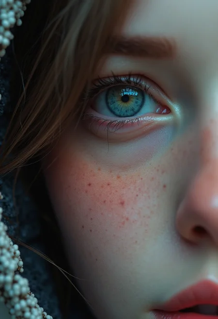 hyperrealistic digital painting by Charlie Bowater and Jeremiah Ketner, shallow depth of field, bokeh, incredibly detailed, real, photshoot, closeup