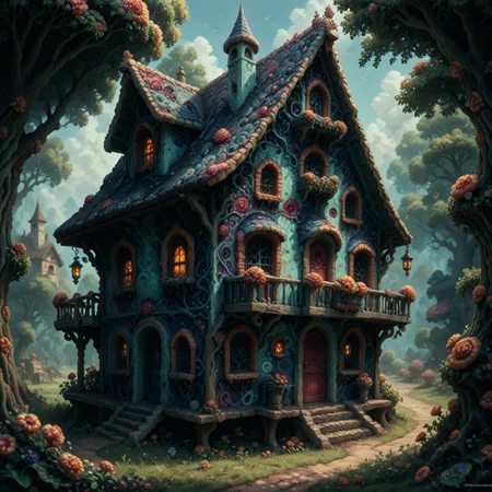 score_9,score_8,score_7,[score_6],[[score_5]], Fantasy house with colored skin