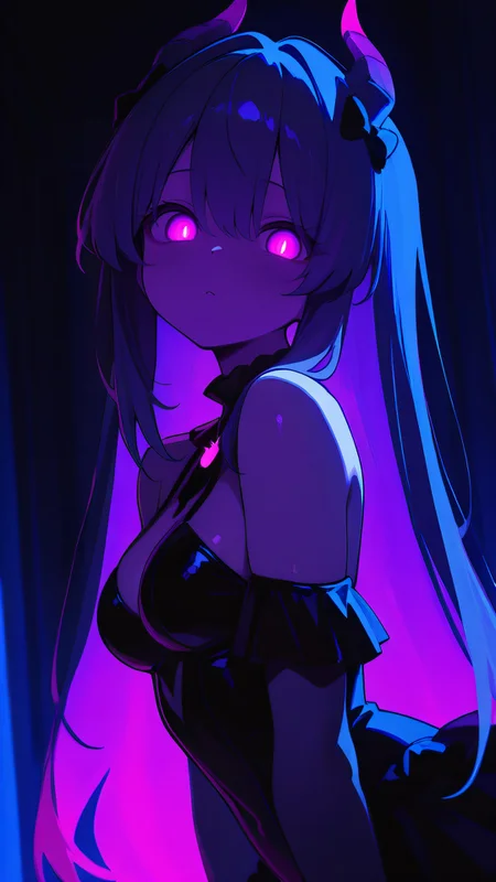 ,masterpiece,best quality,newest, <lora:Haunted_Glow-000009:1.0> hauntedglow, glowing eyes, 1girl, pretty girl, medium breasts, sexy