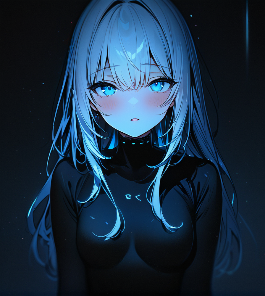 masterpiece,high resolution,8k,
3xpression,,1girl, ,black clothes,,upper body,white hair,glow
<lora:emogirlXL:0.6>,3xpression,