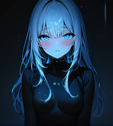 masterpiece,high resolution,8k,
3xpression,,1girl, ,black clothes,,upper body,white hair,glow
<lora:emogirlXL:0.6>,3xpression,
