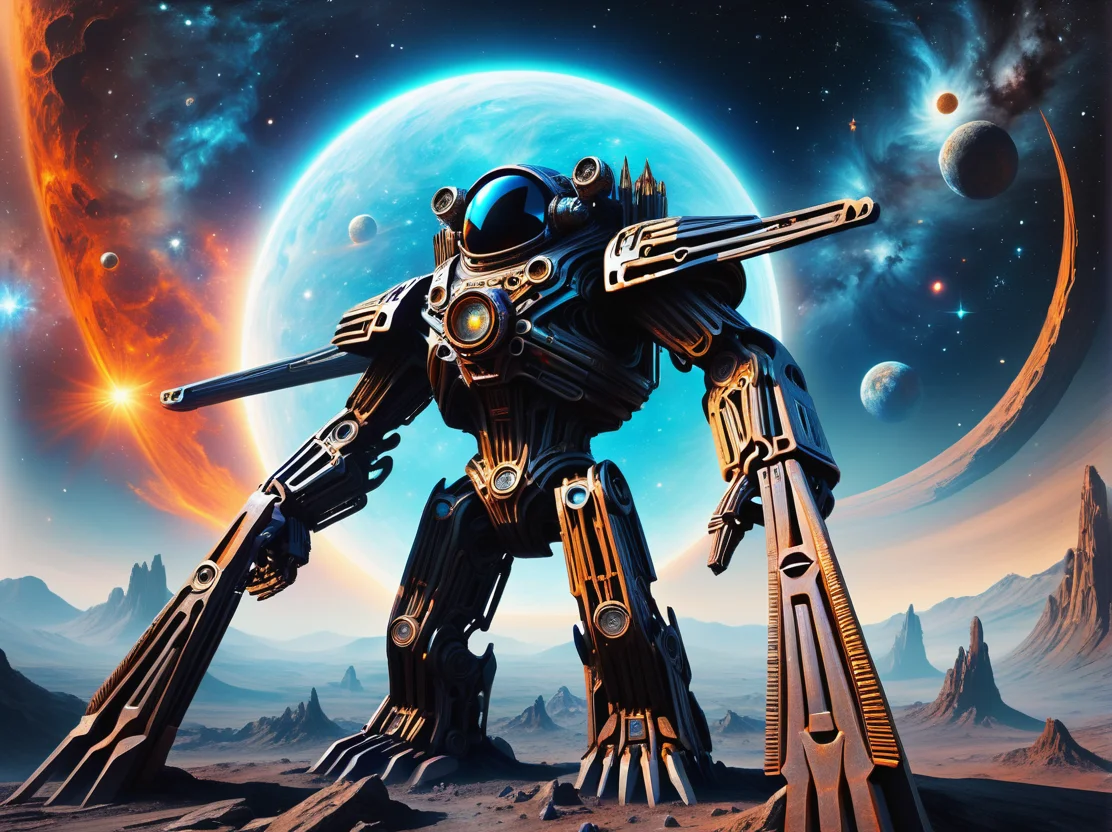 hyper detailed masterpiece, dynamic, awesome quality,DonMCr0wB4rXL interplanetary, astral, stellar evolution, nebula, made of crowbars <lora:DonMCr0wB4rXL-000008:1>