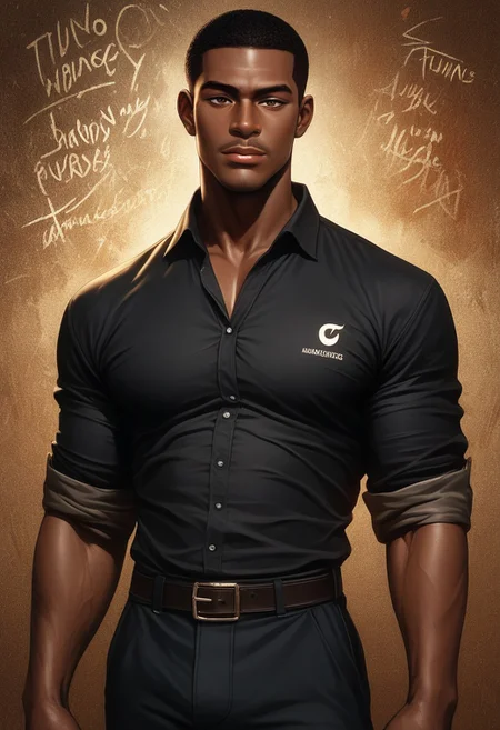 (score_9, score_8_up, score_7_up, score_6_up, score_5_up, score_4_up, photorealistic, male) , male body,, muscular body, big butt, big pecs, thick thighs, dark skin, african man, ebony skin, black man, handsome, masculine, nightclub background, detailed background,, seductive expression, looking at viewer, thug, wide nose, black skin, tapered haircut, muscular, brown eyes, perfect eyes, handsome, sexy, thug, dressed up in polo shirt and slacks, holding Hennessy