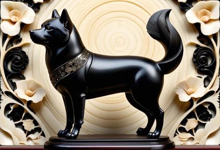 score_9, score_8_up, score_7_up, score_6_up, score_5_up, score_4_up,
ultra-detailed,ultra-detailed, ultra high res, high res image,masterpiece,best quality,BREAK,
((shiba-dog statue made out of, ebony, ivory, scrimshaw, bone carving)),
full body, standing, side view,
closed-up,
simple background,