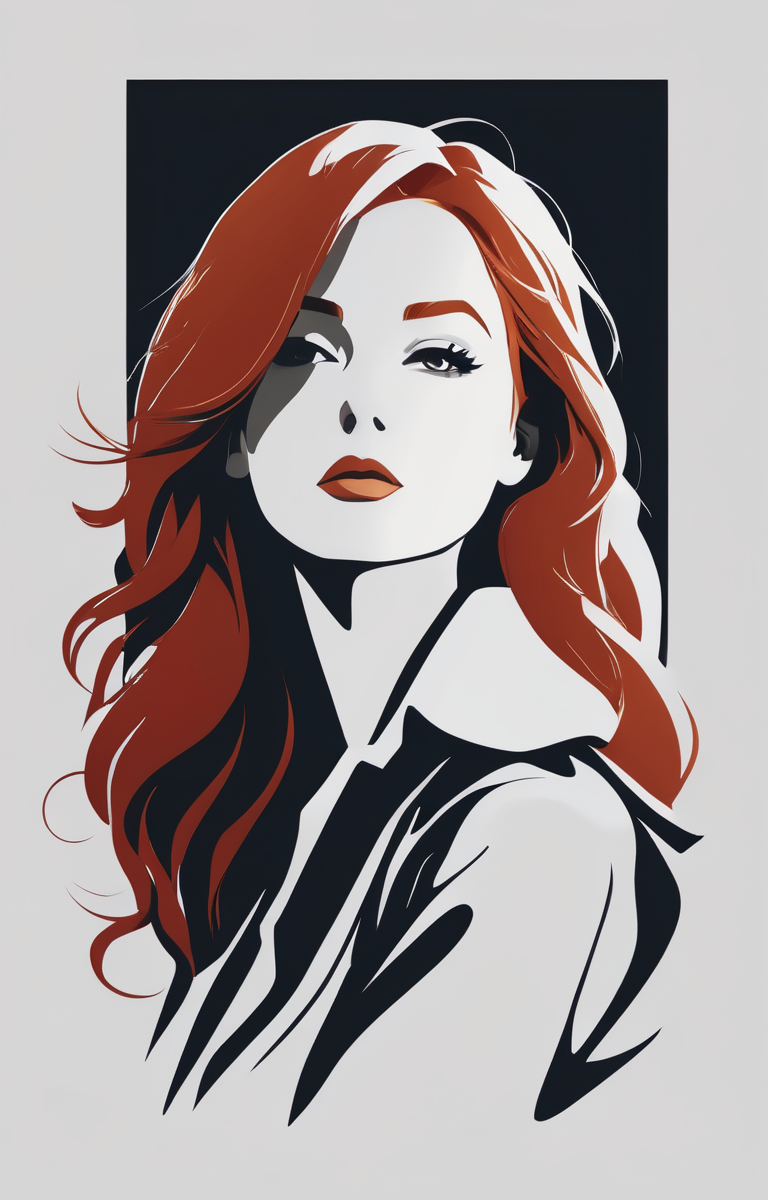 redhead girl, amazing body, casual pose, dressed,
(((lineart))),((low detail)),(simple),high contrast,sharp,2 bit,(((centered vector graphic logo))),negative space,stencil,trending on dribbble