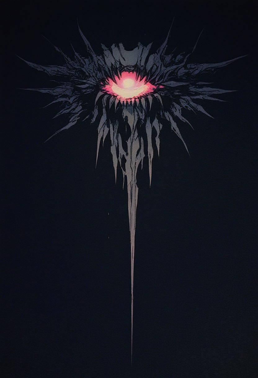 DRKWB, glowing, dark, no humans, glowing eyes, monster, solo