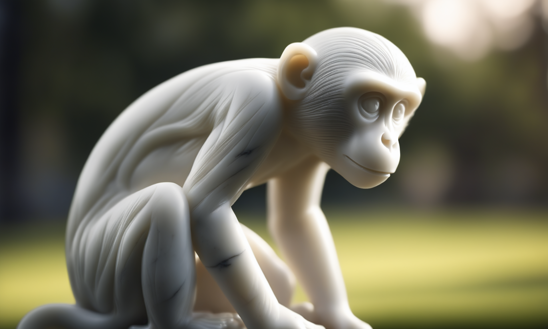 cinematic film still <lora:marblecarvingcd_xl-000006:0.6>,a statue of a monkey made of (marblecarvingcd_xl,marble carving,crack:0.6,shiny:1.3) in park,no humans,long-focus,tilt-shift,outdoors,on lawn,full body,chinese zodiac,cutie,cute,still life,animal statue,front view,facing viewer,looking at viewer . shallow depth of field, vignette, highly detailed, high budget, bokeh, cinemascope, moody, epic, gorgeous, film grain, grainy, 8K, HDR, UHD, masterpiece, best quality, highly detailed, high resolution, finely detail, extremely detailed, ultra detailed, wallpaper