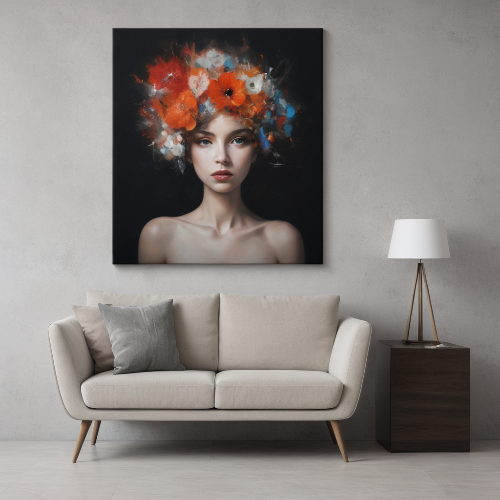 contemporary art on canvas, professional photo