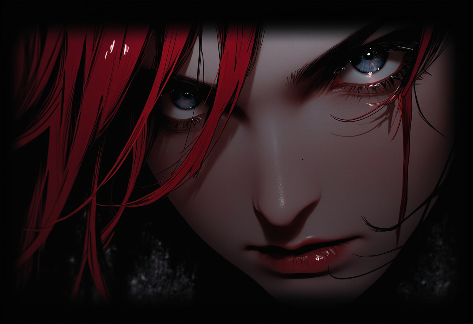 bv-anibrush. A full body shot of a stunning beautiful young woman in semi-realistic style. The scene is dark., <lora:bv-anibrush-v1-flux.safetensors:1.0:1.0>