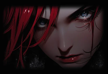 bv-anibrush. A full body shot of a stunning beautiful young woman in semi-realistic style. The scene is dark., <lora:bv-anibrush-v1-flux.safetensors:1.0:1.0>