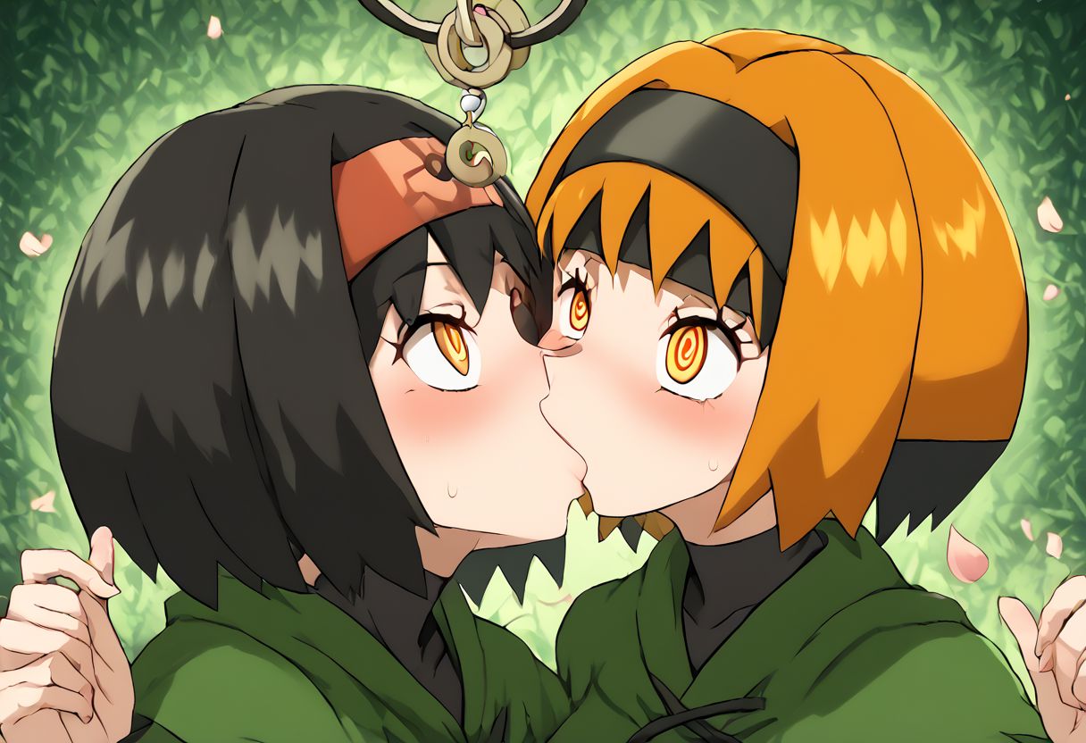 Gardenia and Erika being hypnotized while kissing,
score_9, source_anime, lewd, 2girls,
mind control, hypnotized, spiral eyes, glowing eyes, pendulum, looking at pendulum,
kissing, looking up, eyes wide open, kissing each other
BREAK
pokemongardenia, black hair, bob cut, multicolored hair, orange eyes, orange hair, petals, short hair, two-tone hair, green capelet,
BREAK
pokemonerika, yellow eyes, black hair, headband, short hair, kimono,