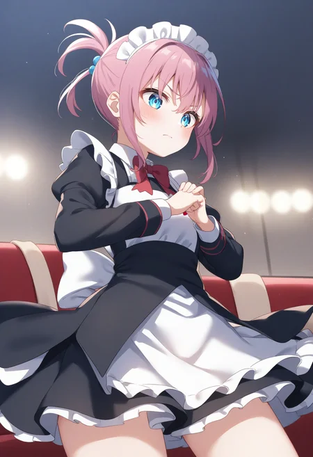 1girl,sincos, ningen mame, toosaka asagi,solo,medium breasts,20yo,maid,maid headdress,
cracking knuckles, own hands together, fist in hand,<lora:crackingknuckles_XL_v1:0.8>
from below, panorama shot, looking to the side, pink hair, gray eyes,serious, in limousine, closed mouth, folded ponytail hair,,
best quality, very aesthetic, absurdres