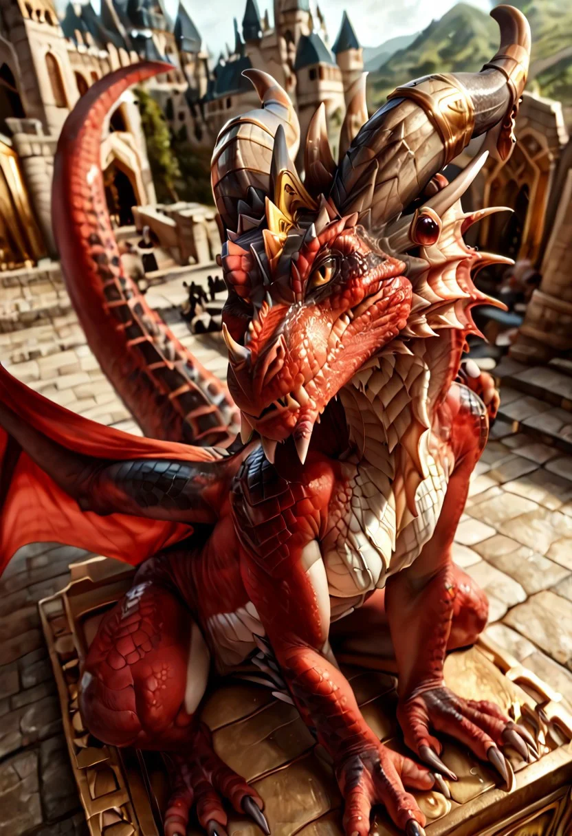 (((beautiful, high quality))), score_9, score_8_up, score_7_up,
Aarakocra, alexstrasza, feral dragon, female, curve, athletic body, perfect face, perfect eyes, perfect wings, perfect maw, perfect body, cute face, wings, 1girl, female, full body, membranous wings, wings folded behind the back, solo, hi res, detailed background, indoor, castle, sitting on throne, scales, wearing a crown, zPDXL2, zPDXLxxx, zPDXLrl, looking at viewer, yellow eyes, (slit pupils:0.7), wings, raised tail, action pose, three-qvarter view, top angle view, looking at the viewer, blurred background, by zackary911, by syuro, by hanuvo, solo, hi res, complex background,
<lora:Scalie:1>,
<lora:Alexstrasza_Dragon_Form-000003:1>,
<lora:Scalie:1>, zPDXL2, zPDXLxxx, zPDXLrl,