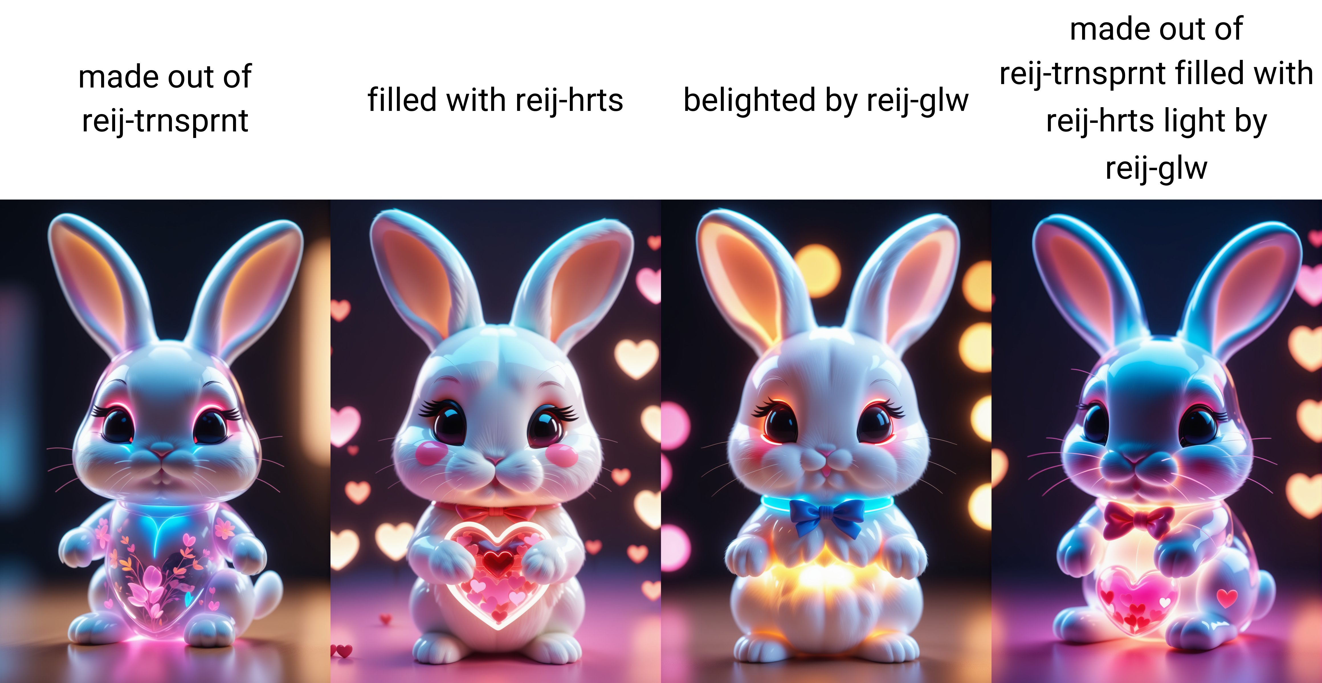 an adorable chibi bunny made out of reij-trnsprnt  <lora:heartglow-000006:0.5>,, cuteness overload, masterpiece, sharp and in focus, OLED