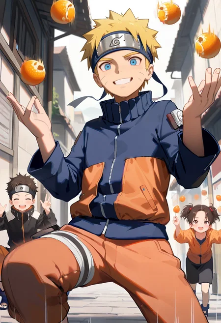 (masterpiece, best quality, high quality, good quality),uzumaki naruto,<lora:Orange_Peel:1>,<lora:cutesexyrobutts_style_illustrious_goofy:1>,<lora:ponyv4_noob1_2_adamW:1>,