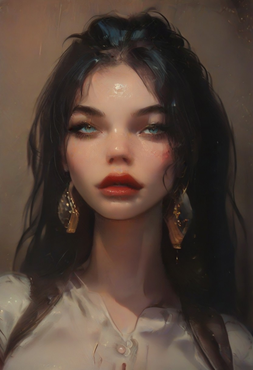 (score_9, score_8_up, score_7_up), score_6_up, best quality, masterpiece, extreme detail, perfect lighting, 4k, 2d, very detailed, best quality, highly detailed texture, depth of field, masterpiece, BREAK, 1girl, ChelXLP, chel, majestic,beautiful bright pupils, black hair, ((ponytail)), green earrings, cute face, (gorgeous face:1.3), (skin detail:1.3), (shadows:1.3), (oily, shiny:1.3), long hair, massive firm breasts,perfect body,bubble butt,
(( white shirt, khaki pants, brown boots, brown vest, monocle, black tail, plum lipstick,)), 
((relaxed)), detailed, intricate details,flowing hair, long wavy hair, fantasy, solo focus,epic,  (front view), dark skin,Sculpted grace,1990s \(style\),Vintage
